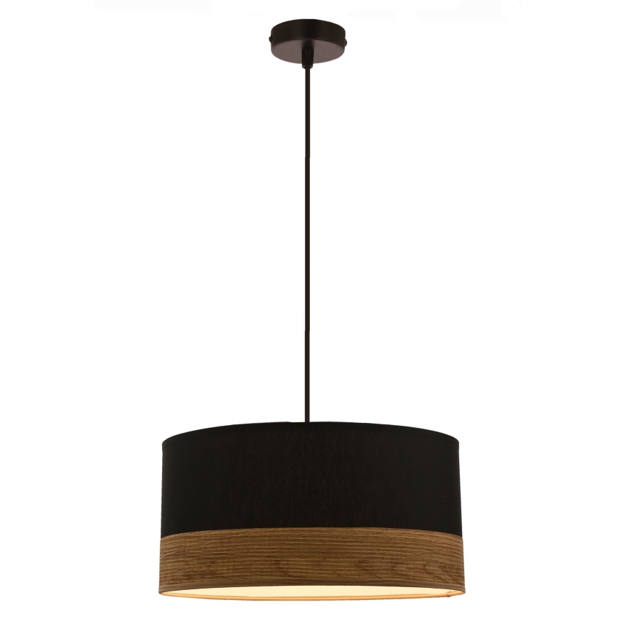 Hängeleuchte an Schnur PORTO 1xE27/60W/230V schwarz/braun