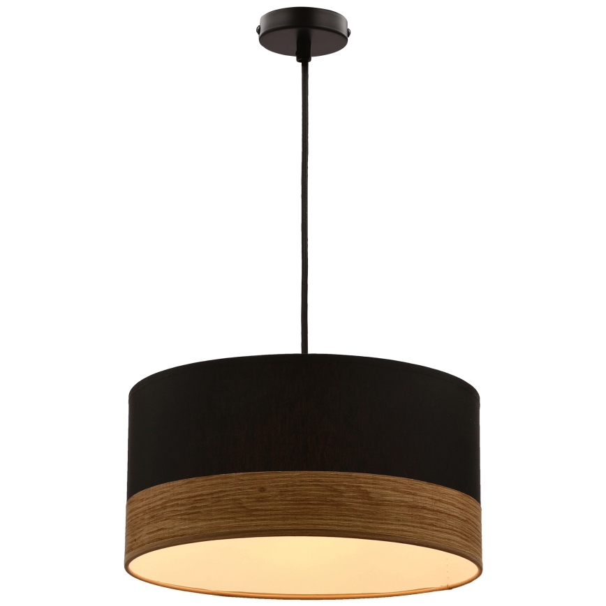 Hängeleuchte an Schnur PORTO 1xE27/60W/230V schwarz/braun