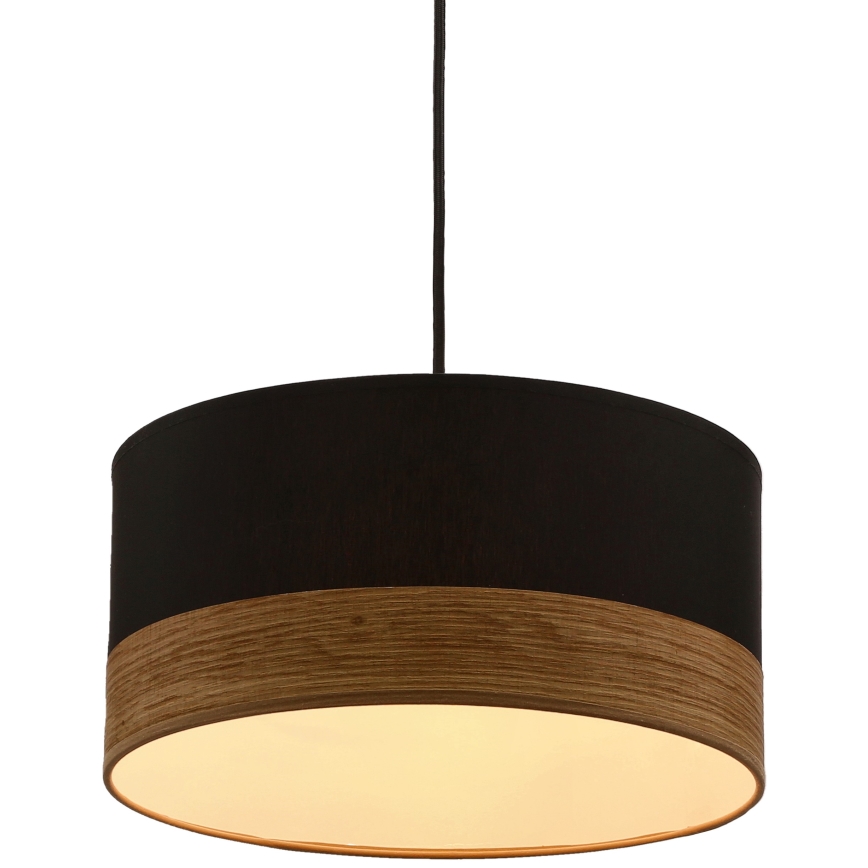 Hängeleuchte an Schnur PORTO 1xE27/60W/230V schwarz/braun