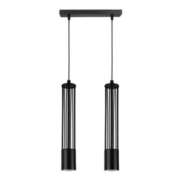 Hängeleuchte an Schnur PRESCOT 2xGU10/40W/230V schwarz