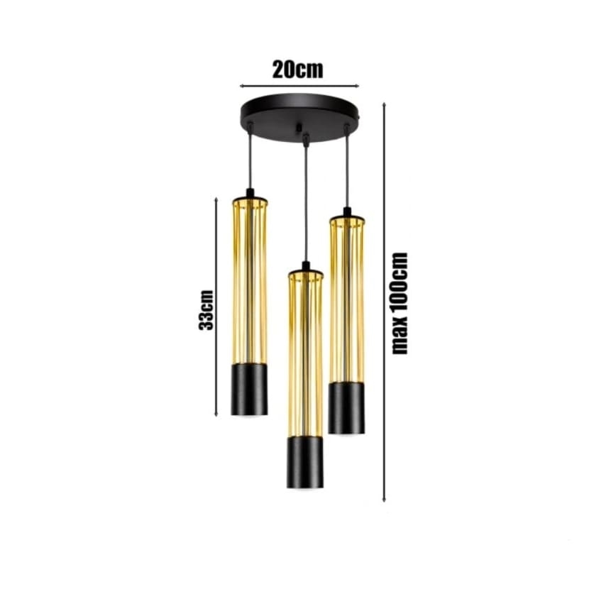 Hängeleuchte an Schnur PRESCOT 3xGU10/40W/230V golden