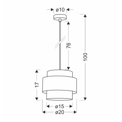 Hängeleuchte an Schnur RATTAN 1xE27/40W/230V weiß/braun