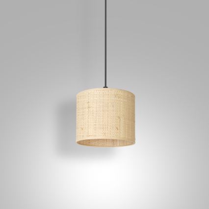 Hängeleuchte an Schnur RATTAN 1xE27/60W/230V Durchmesser 18 cm Rattan