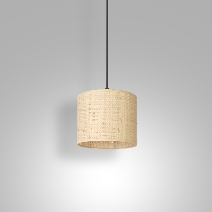 Hängeleuchte an Schnur RATTAN 1xE27/60W/230V Durchmesser 18 cm Rattan