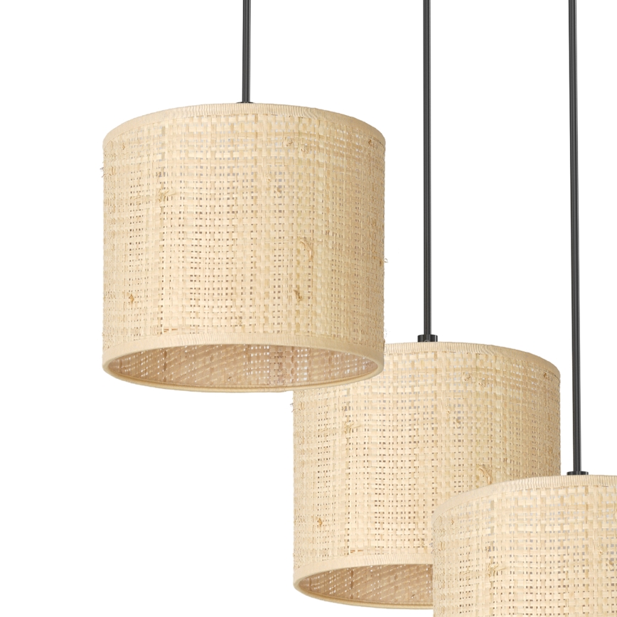 Hängeleuchte an Schnur RATTAN 3xE27/60W/230V Rattan