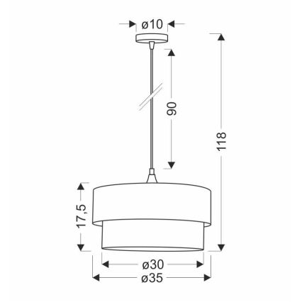 Hängeleuchte an Schnur SINAGRA 1xE27/60W/230V grün/weiß