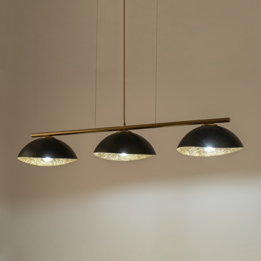 Hängeleuchte an Schnur SOLAR 3xE27/60W/230V golden