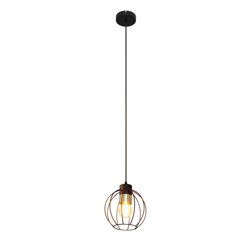 Hängeleuchte an Schnur STARLIGHT 1xE27/15W/230V schwarz/golden