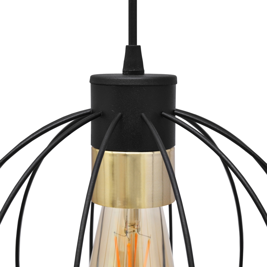 Hängeleuchte an Schnur STARLIGHT 1xE27/15W/230V schwarz/golden