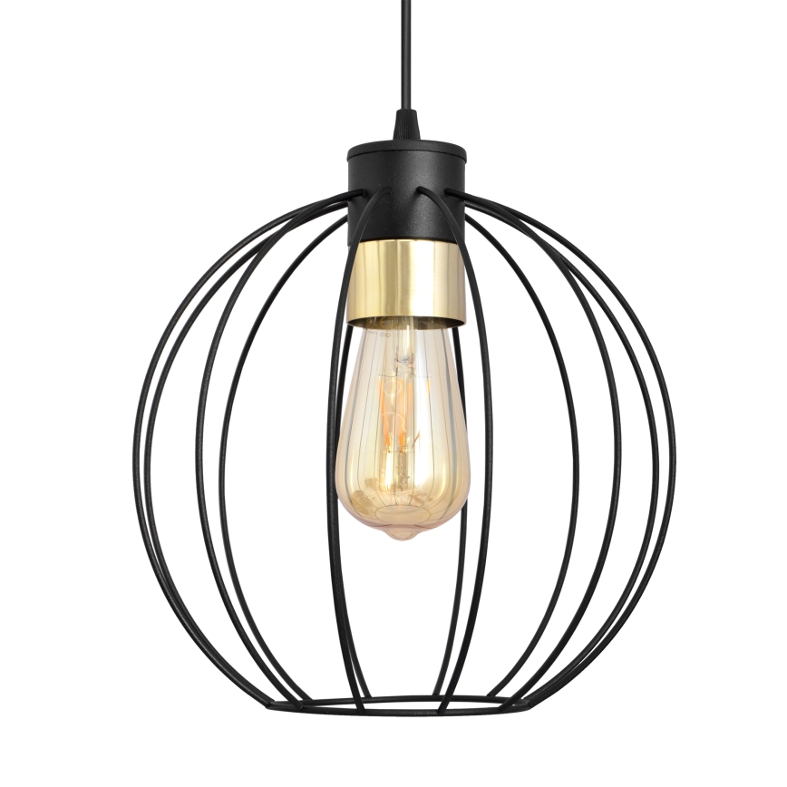Hängeleuchte an Schnur STARLIGHT 1xE27/15W/230V schwarz/golden
