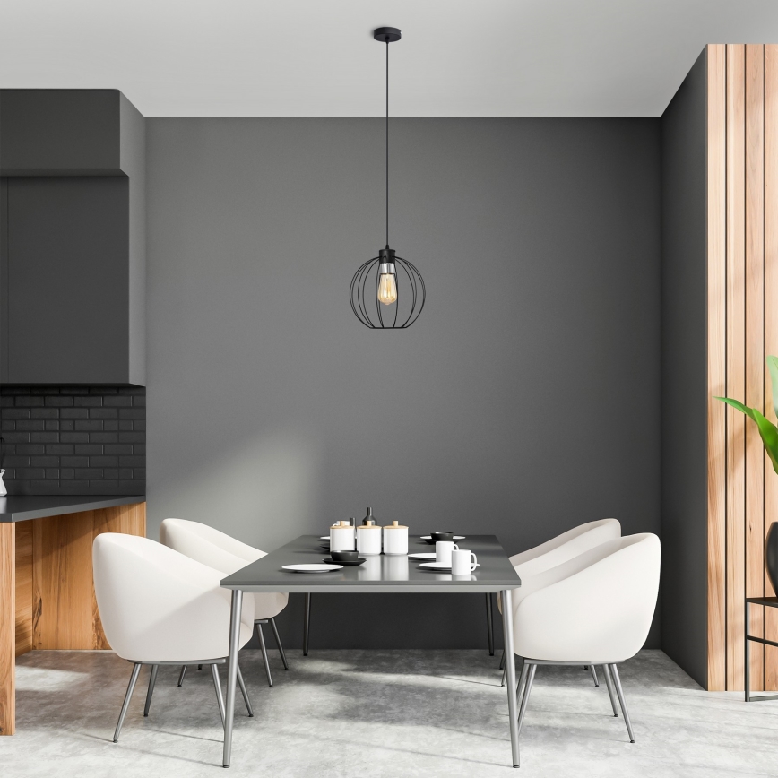 Hängeleuchte an Schnur STARLIGHT 1xE27/15W/230V schwarz/silbern