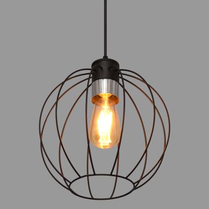 Hängeleuchte an Schnur STARLIGHT 1xE27/15W/230V schwarz/silbern