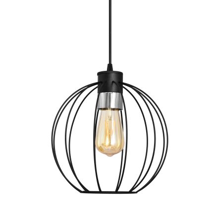 Hängeleuchte an Schnur STARLIGHT 1xE27/15W/230V schwarz/silbern