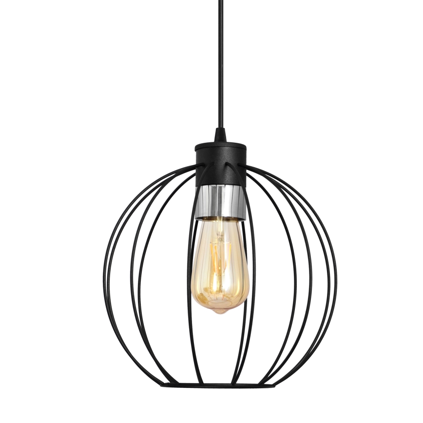 Hängeleuchte an Schnur STARLIGHT 1xE27/15W/230V schwarz/silbern