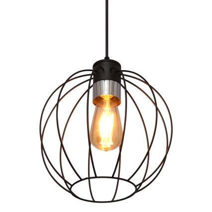 Hängeleuchte an Schnur STARLIGHT 1xE27/15W/230V schwarz/silbern