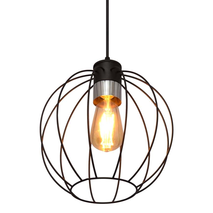 Hängeleuchte an Schnur STARLIGHT 1xE27/15W/230V schwarz/silbern