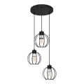 Hängeleuchte an Schnur STARLIGHT 3xE27/15W/230V schwarz/silbern