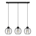 Hängeleuchte an Schnur STARLIGHT 3xE27/15W/230V schwarz/silbern