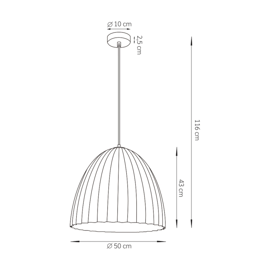 Hängeleuchte an Schnur TELMA 1xE27/60W/230V d 50 cm braun/golden