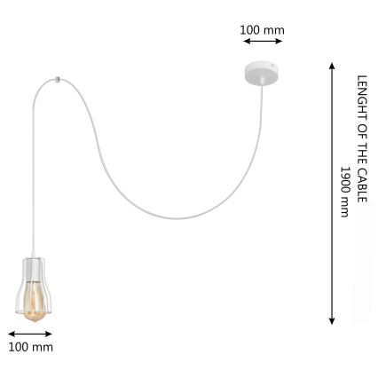 Hängeleuchte an Schnur TUBE 1xE27/15W/230V weiß