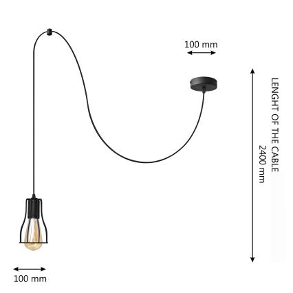 Hängeleuchte an Schnur TUBE LONG 1xE27/15W/230V schwarz