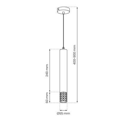 Hängeleuchte an Schnur TUBI 1xGU10/8W/230V golden