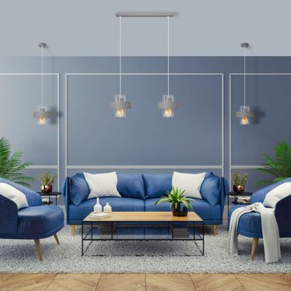 Hängeleuchte an Schnur VOLTA 2xE27/15W/230V grau
