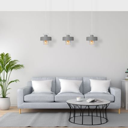 Hängeleuchte an Schnur VOLTA 3xE27/15W/230V grau