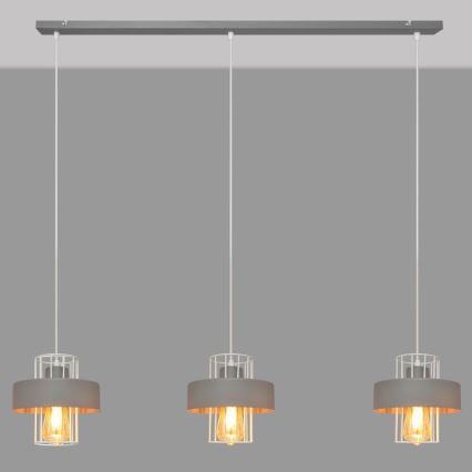 Hängeleuchte an Schnur VOLTA 3xE27/15W/230V grau