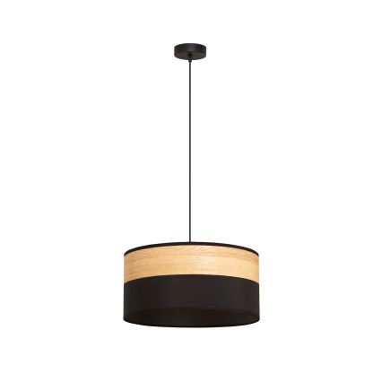 Hängeleuchte an Stahlseil ALBA, 1x E27/15 W/230 V, Ø 40 cm, schwarz/braun
