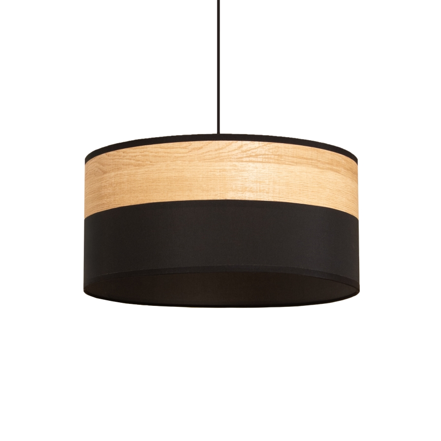 Hängeleuchte an Stahlseil ALBA, 1x E27/15 W/230 V, Ø 40 cm, schwarz/braun