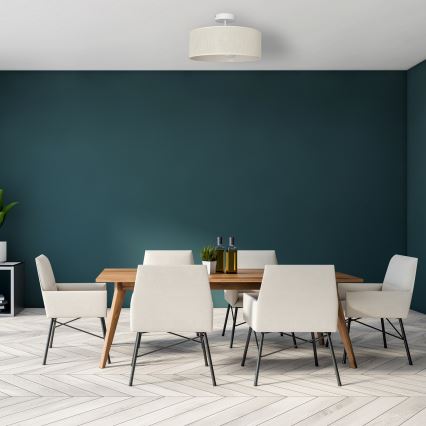Hängeleuchte an Stange ALBA 3xE27/15W/230V cremefarben