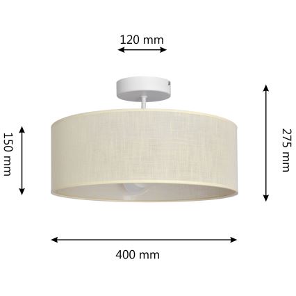 Hängeleuchte an Stange ALBA 3xE27/15W/230V cremefarben
