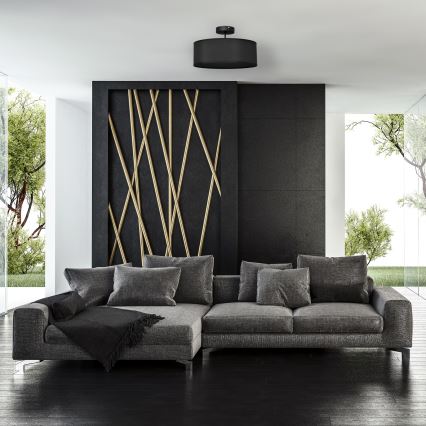 Hängeleuchte an Stange ALBA 3xE27/15W/230V schwarz