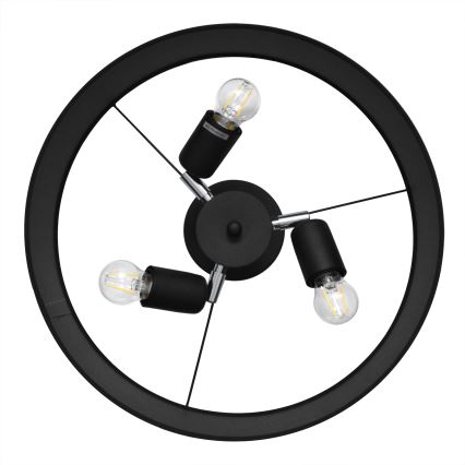 Hängeleuchte an Stange ALBA 3xE27/15W/230V schwarz