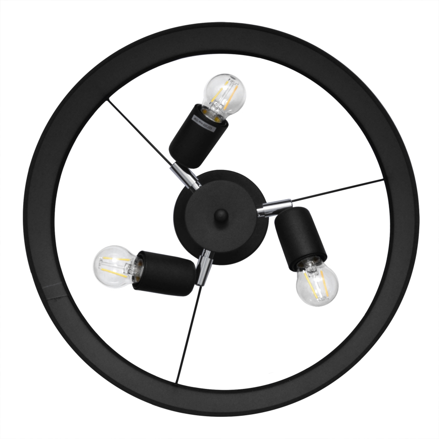 Hängeleuchte an Stange ALBA 3xE27/15W/230V schwarz