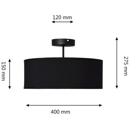 Hängeleuchte an Stange ALBA 3xE27/15W/230V schwarz