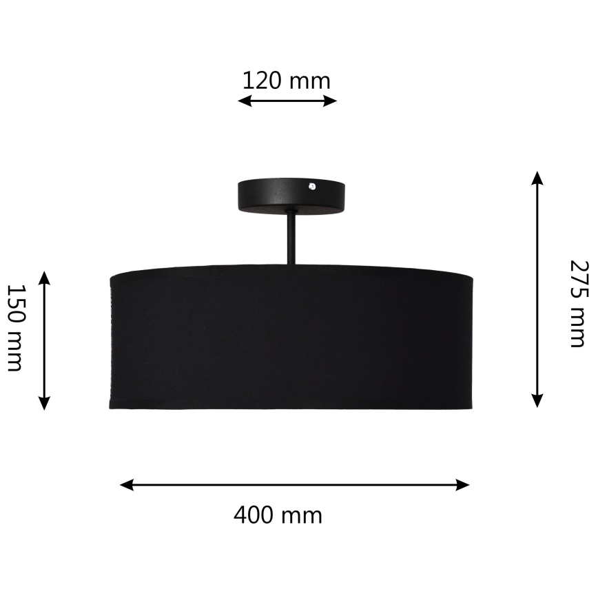 Hängeleuchte an Stange ALBA 3xE27/15W/230V schwarz