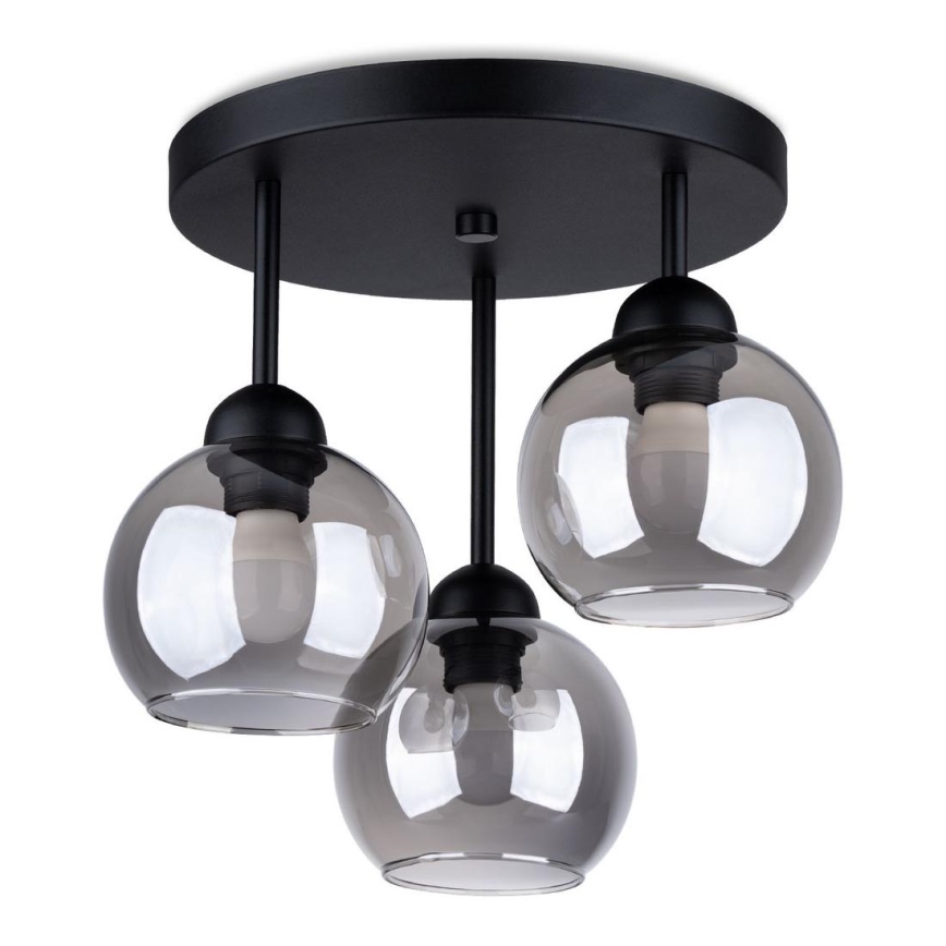 Hängeleuchte an Stange ALINO 3xE27/60W/230V schwarz