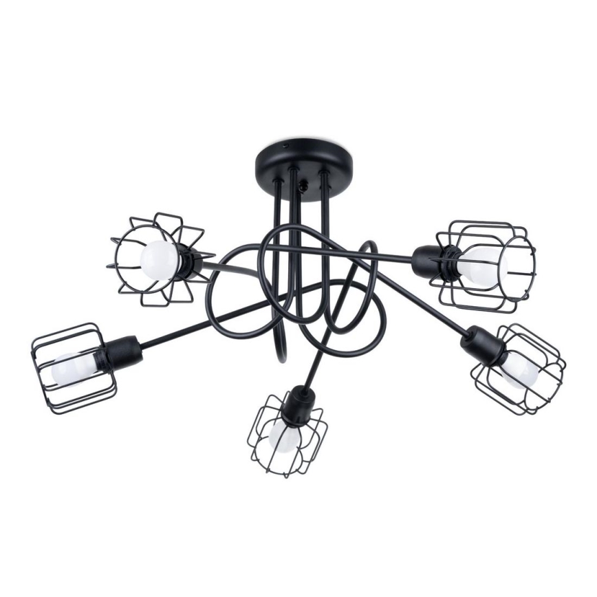Hängeleuchte an Stange BELUCI 5xE14/40W/230V schwarz