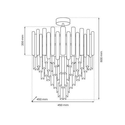 Hängeleuchte an Stange MADISON 9xE14/40W/230V golden