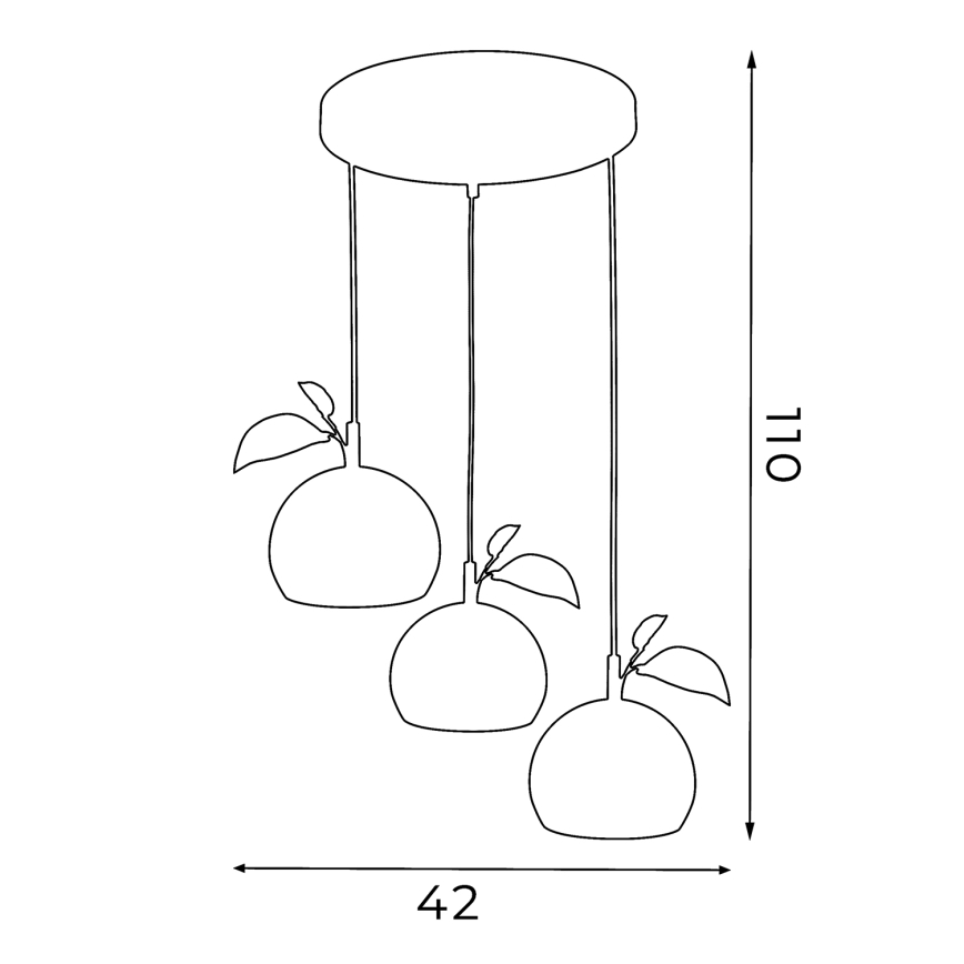 Hängeleuchte APPLE 3xE27/15W/230V bunt