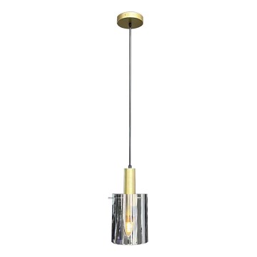 Hängeleuchte ARCADIA 1xE27/60W/230V d 13 cm golden/rauchig