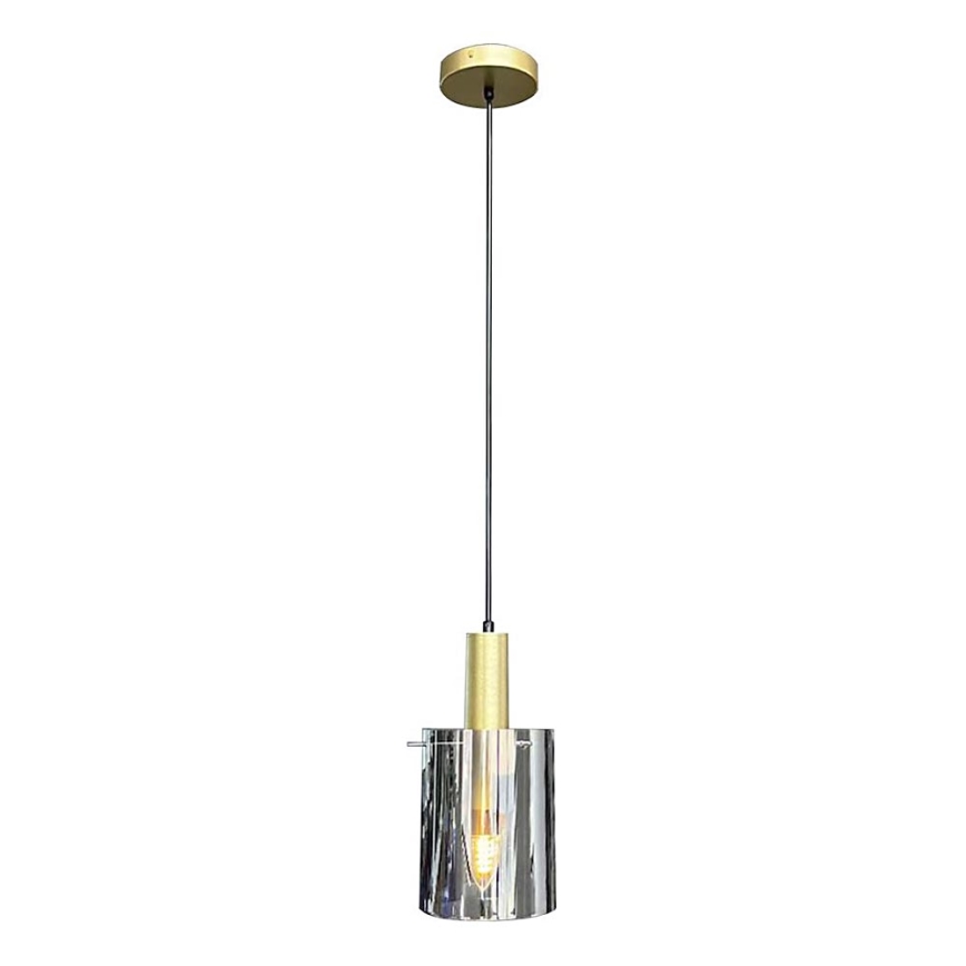 Hängeleuchte ARCADIA 1xE27/60W/230V d 13 cm golden/rauchig