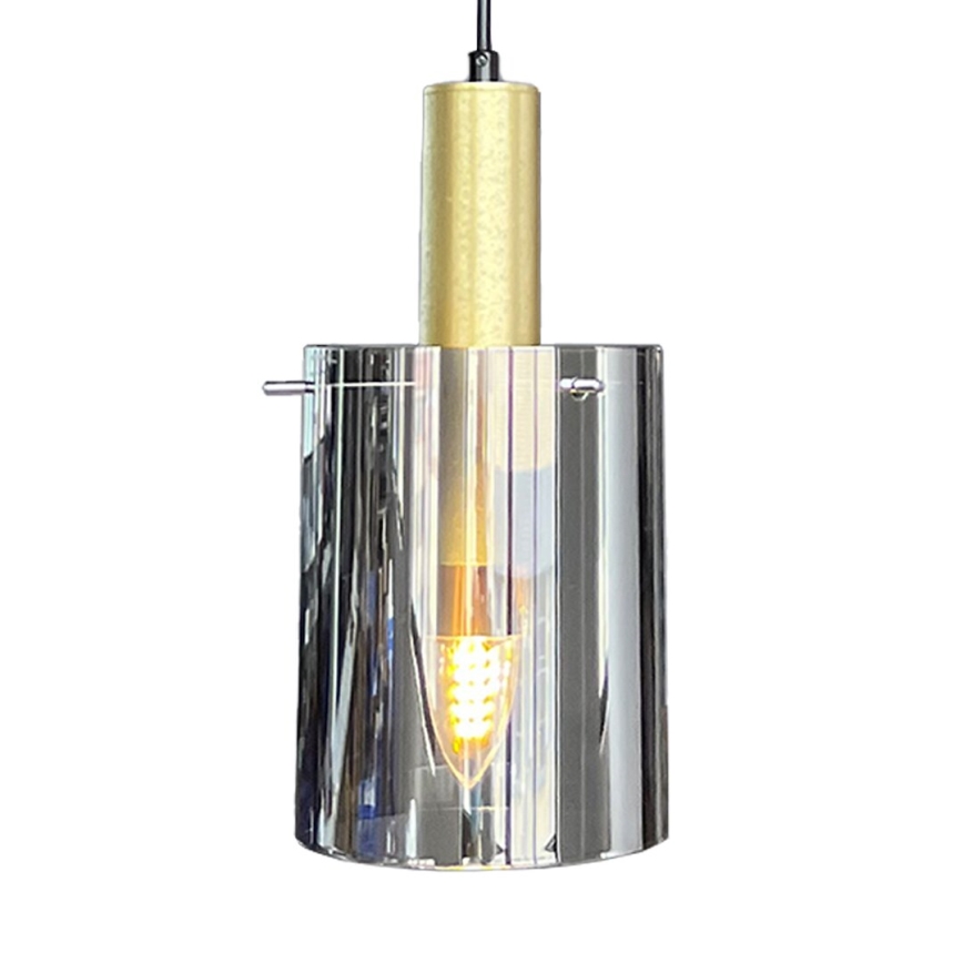 Hängeleuchte ARCADIA 1xE27/60W/230V d 13 cm golden/rauchig