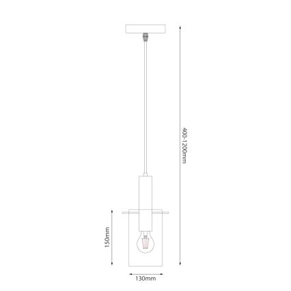 Hängeleuchte ARCADIA 1xE27/60W/230V d 13 cm schwarz/rauchig