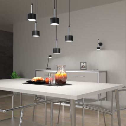 Hängeleuchte ARENA 5xGX53/11W/230V schwarz/glänzendes Chrom