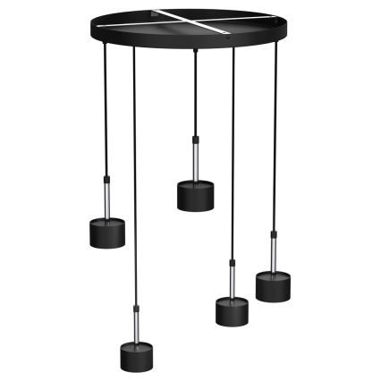 Hängeleuchte ARENA 5xGX53/11W/230V schwarz/glänzendes Chrom