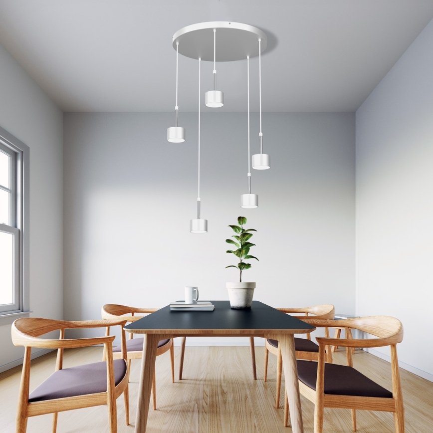 Hängeleuchte ARENA 5xGX53/11W/230V weiß/glänzendes Chrom