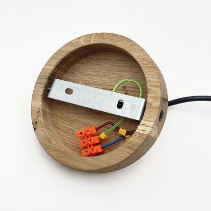 Hängeleuchte ASTA an Kabel, 1×E27/60W/230V, Ø 28 cm, Eiche